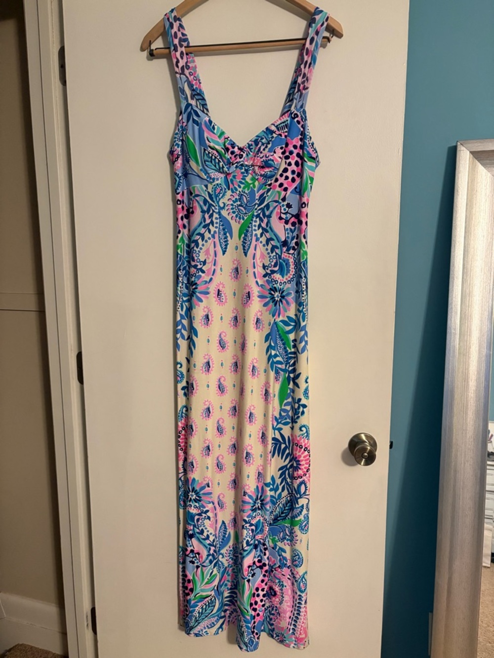 Lilly Pulitzer Vibrant Floral Maxi Dress in Pink, Blue & Green